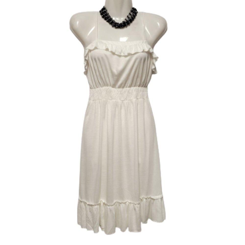 White Spaghetti Strap Cotton Dress  Size S